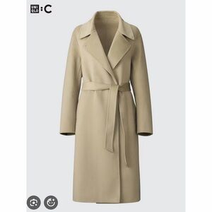 UNIQLO double face wrap Women's Light Beige Belted Trench Coat